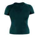 Seamless forest green compression t-shirt for fitness with raglan short sleeves - XS / Pine Green
