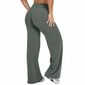 Pantaloni da yoga grigio scuro a vita alta da donna con design snellente e sollevamento - XS / verde oliva