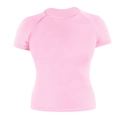 Women's tight seamless short sleeve workout t-shirt in pale pink quick-dry fabric - XS / Barbie Pink