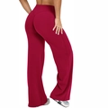 Pantaloni da yoga bordeaux a vita alta e gamba larga con effetto modellante - XS / Rosso Rumba