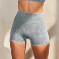 Pantaloncini da yoga senza cuciture a vita alta con motivo marmorizzato grigio - Taglia S / Pantaloni e gonne / Pantaloncini Grigi