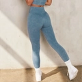 Set yoga blu senza cuciture effetto stone wash con reggiseno sportivo e leggings a vita alta - Taglia S / Pantaloni e gonne / Pantaloni Blu