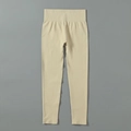 Leggings da yoga beige senza cuciture a vita alta con ampia fascia a costine - Taglia S / Pantaloni e gonne / Pantaloni Crema