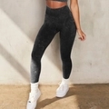 Pantaloni yoga senza cuciture a vita alta grigio scuro con effetto lavaggio acido - Taglia S / Pantaloni e gonne / Pantaloni Neri