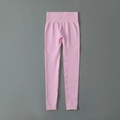 Legging de yoga rose sans couture à taille haute avec large ceinture côtelée et maille - S / Bas / Rose