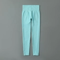 Leggings de sport sans couture bleu clair à taille haute et ceinture côtelée - S / Pantalon Vert