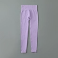 Pantalon de yoga sans couture violet clair à taille haute et ceinture de maintien - S / Pantalon Violet