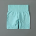 Short de fitness sans couture à taille haute bleu clair avec large ceinture côtelée - S / Short Vert