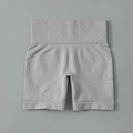 Short de yoga sans couture gris chiné à taille haute avec ceinture côtelée gainante - S / Short Gris