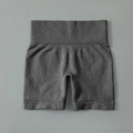 Short de yoga sans couture taille haute gris chiné foncé avec large ceinture - S / Short Noir