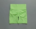 Neon green seamless high-waisted scrunch butt yoga shorts with ribbed texture - G9510 Green Shorts / S
