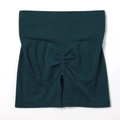 Dark green seamless high-waist fitness shorts with ruched butt-lifting detail for women - G9510 Dark Blue Shorts / S