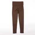 Seamless high waisted yoga shorts in dark brown with scrunch butt lifting design - G9510 Brown Trousers / S