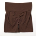 Deep brown high-waist seamless yoga shorts with scrunch butt lifting design for fitness - G9510 Brown Shorts / S
