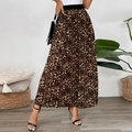 Eleganter Plissee-Maxirock mit Leopardenmuster, hohem Bund und leichtem Fallgefühl - S / Rotbraun
