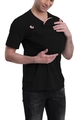Detalle de la camiseta portabebés negra de algodón con bolsillo de canguro para padres - S / Negro (Hombres)