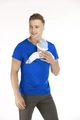Camiseta azul real para hombre con bolsillo de canguro para bebé y cuello en V - S / Azul (Hombres)
