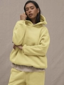 Pale yellow oversized hoodie and jogger two-piece set with drawstring waist and ribbed cuffs - Yellow