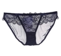 Sexy Damen-Spitzenslip in Marineblau mit transparentem Mesh und tiefem Taillenschnitt - S / Blau