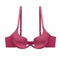 Reggiseno push-up rosso scuro con scollo a U profondo e finitura liscia senza cuciture - Borgogna