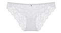 Sexy white lace panties for women featuring a floral pattern and low-rise cut - White