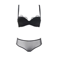 Ensemble lingerie en dentelle noire avec soutien-gorge sans couture et culotte - 70A / Noir