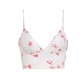 White floral bralette with thin straps and red flower print for a natural style - White Cherry Blossom