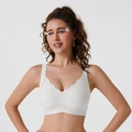 Sujetador blanco sin aros sin costuras con bordes ondulados y tirantes anchos - S / Blanco
