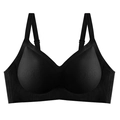 Sujetador push-up negro sin aros con textura de canalé y tirantes ajustables cómodos - S / Negro