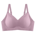 Sujetador de látex morado sin costuras con textura transpirable y tirantes anchos - S / Rosa Palo
