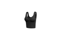 Minimalist black seamless sports vest with U-neck design and high elasticity fabric - S / Black