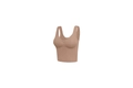 Seamless nude elastic sports vest with wide straps and molded cups for women - S / Coffee