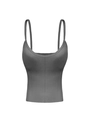 Slim fit dark grey seamless camisole with thin straps and built-in shaping support - S / Gray