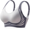 Reggiseno push-up senza ferretto bianco e grigio scuro con spalline larghe regolabili - 2XL / Contrasto Blu