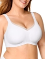 White seamless non-wired bra featuring V-shaped mesh detail and wide straps - 3XL / White