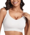 Seamless push up bra in white with wide straps and textured underband support - 4XL / White