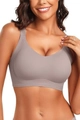 Nahtloser bügelloser Push-up-BH für Damen mit breiten Trägern in Malvengrau - Grau