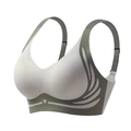Reggiseno senza ferretto bianco con spalline regolabili verde oliva ed elastico - 3XL / verde chiaro