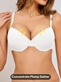 Sujetador push-up blanco para mujer en tejido suave y acabado sin costuras - 36/80B / Blanco
