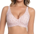 Sujetador sin costuras con estampado de leopardo rosa sin aros para gran comodidad - S / Leopardo Rosa