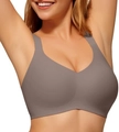 Sujetador sin aros color topo con tirantes anchos para mayor comodidad y soporte - XL / Gris