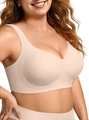 Women's seamless nude wireless comfort bra with wide side wings and support - Skin Type 2