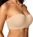 Sujetador bandeau nude sin costuras, diseño antideslizante y soporte sin tirantes - 32/70AB / Color Piel