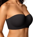 Sujetador bandeau negro sin costuras y sin tirantes para mujer, diseño antideslizante - 32/70AB / Negro