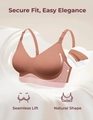 Reggiseno per allattamento rosso mattone senza cuciture con spalline e ganci anteriori - S / Cuoio