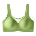 Lime green seamless vest bra with mesh insert and wide straps for lift - M / Grass Green