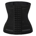 Black breathable mesh waist trainer for women featuring a 6-row hook-and-eye closure system - Black
