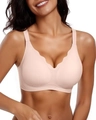 Sujetador sin costuras beige claro sin aros con bordes festoneados para mujer - 3XL / Color Piel