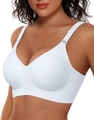 Sujetador sin costuras ni aros de cobertura total con tirantes anchos blanco - XL / Blanco