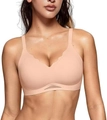 Flesh-colored seamless wireless bra with scalloped edges and breathable mesh detail - 2XL / Light Nude